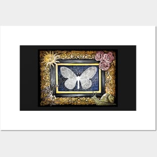 Moth with fancy border Posters and Art